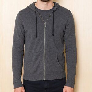 Massimo Dutti‎ Extrafine Cotton Zip Up Men's Grey Size M